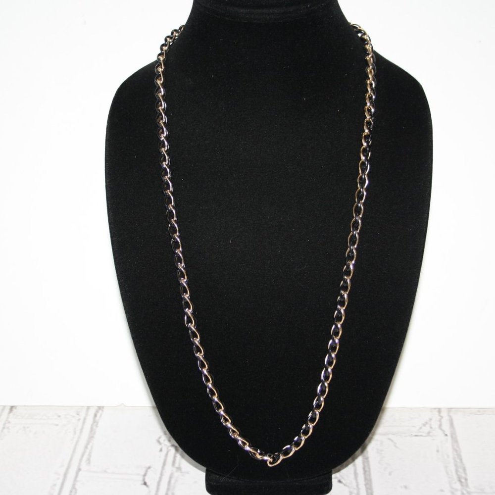 Beautiful black and gold chain necklace 29"